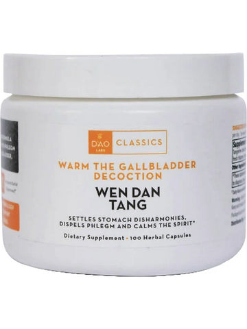DAO Labs, Wen Dan Tang, Warm The Gallbladder Decoction, 100 Herbal Tablets