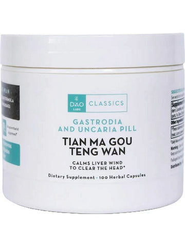 DAO Labs, Tian Ma Gou Teng Wan, Gastrodia & Uncaria Pill, 100 Herbal Tablets