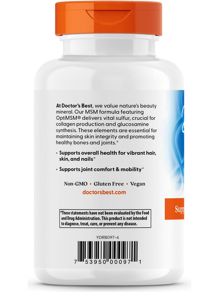 Doctor's Best, MSM, 1500 mg, 120 Tablets