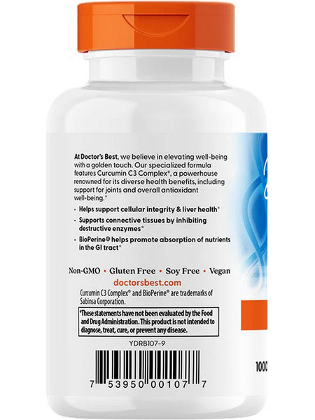 Doctor's Best, High Absorption Curcumin, 1,000 mg, 120 Veggie Caps