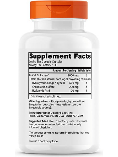 Doctor's Best, Hyaluronic Acid + Chondroitin Sulfate, 60 Veggie Capsules