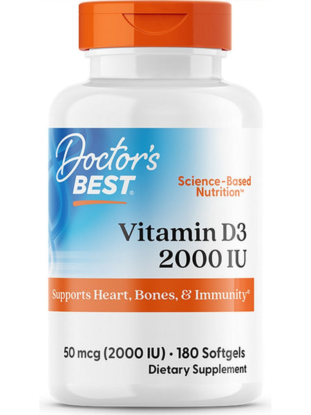 Best Vitamin D3, 2000IU, 180 soft gels, Doctor's Best