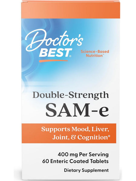Doctor's Best, SAM-e, Double Strength, 400 mg, 60 Enteric Coated Tablets