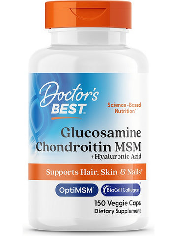Doctor's Best Glucosamine Chondroitin MSM + Hyaluronic Acid, 150 Veggie Caps