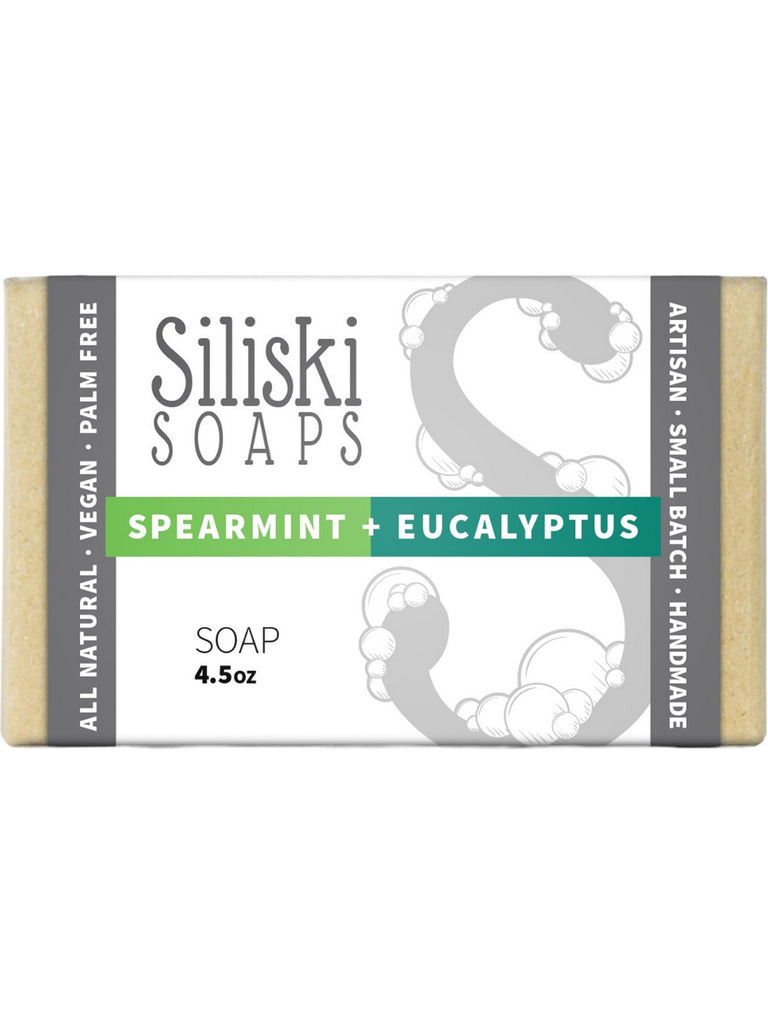 Siliski Soaps, Soap, Spearmint + Eucalyptus, 4.5 oz