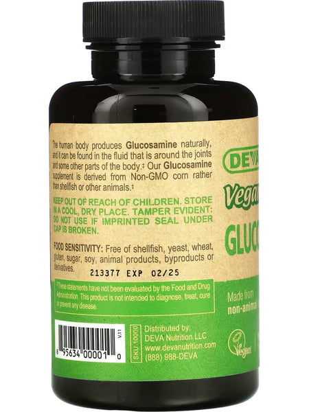 DEVA Nutrition, Vegan Glucosamine, 90 Tablets