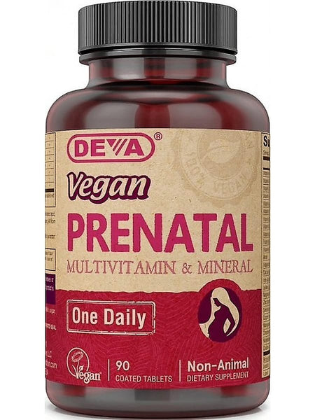 DEVA Nutrition, Vegan Prenatal Multivitamin & Mineral, One Daily, 90 Coated Tablets