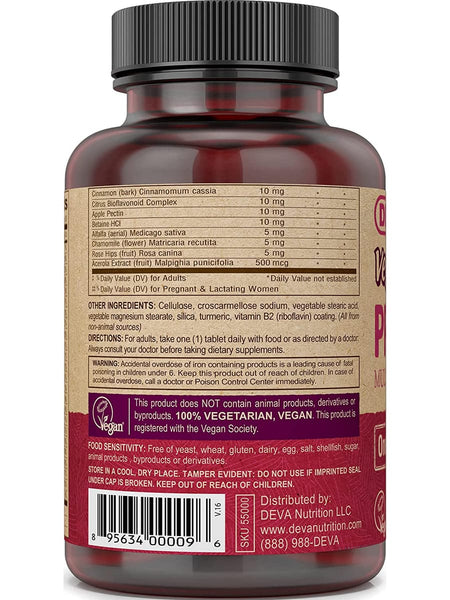DEVA Nutrition, Vegan Prenatal Multivitamin & Mineral, One Daily, 90 Coated Tablets