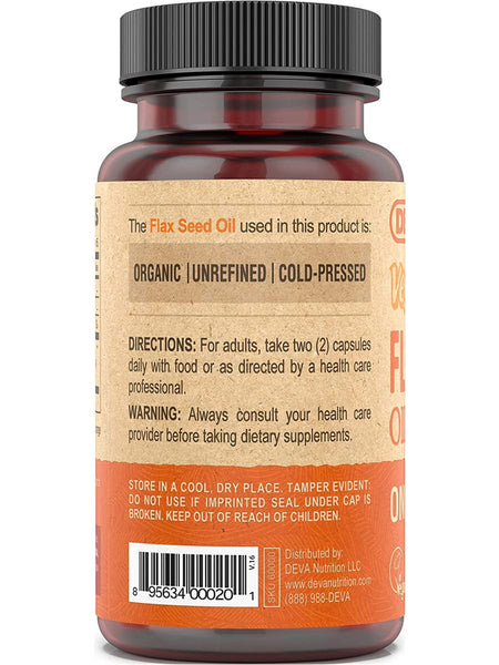 DEVA Nutrition, Vegan Flaxseed Oil, 90 Vegan Caps