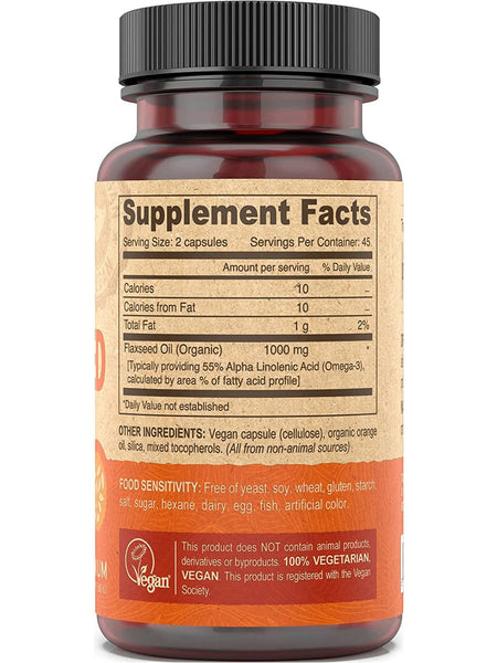 DEVA Nutrition, Vegan Flaxseed Oil, 90 Vegan Caps