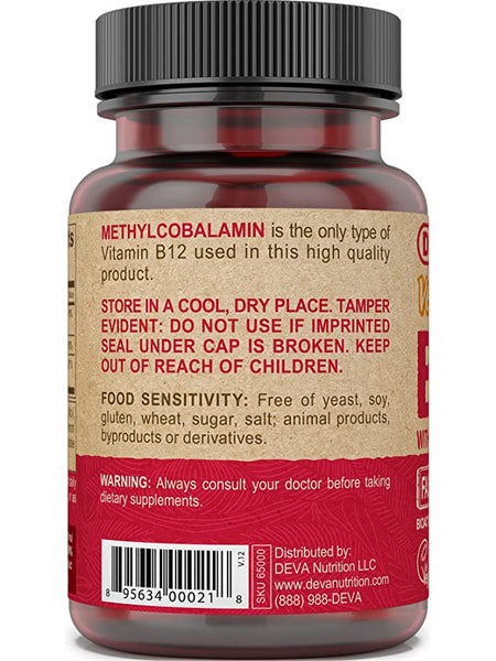 DEVA Nutrition, Vegan B-12 (1000 mcg), 90 Tablets