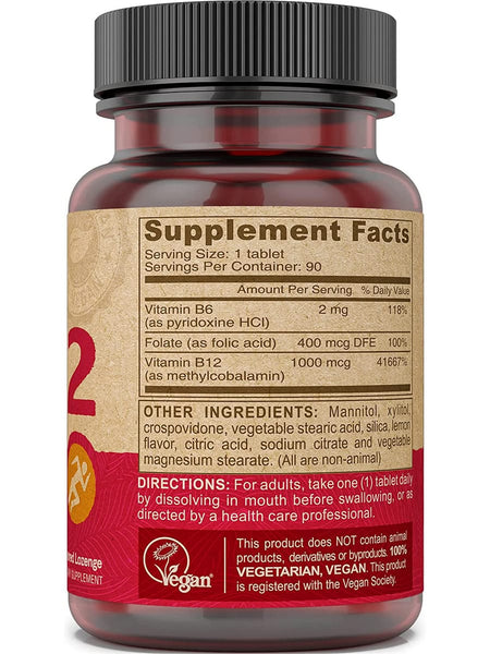 DEVA Nutrition, Vegan B-12 (1000 mcg), 90 Tablets