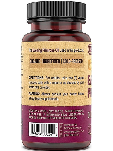 DEVA Nutrition, Vegan Evening Primrose Oil, 90 Vegan Caps