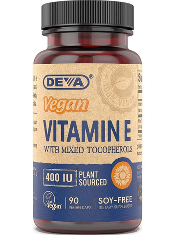 DEVA Nutrition, Vegan Vitamin E with Mixed Tocopherols, 400 IU, 90 Vegan Caps