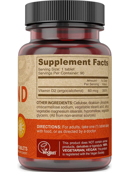 DEVA Nutrition, Vegan Vitamin D, D2-60 Mcg, 2400 IU, 90 Tablets