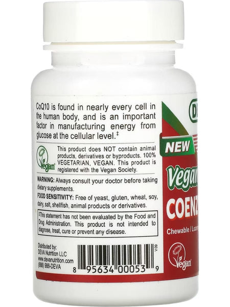 DEVA Nutrition, Vegan Coenzyme Q10, 100 Mg, 90 Tablets