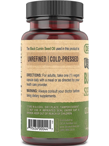 DEVA Nutrition, Vegan Black Cumin Seed Oil, 90 Vegan Caps
