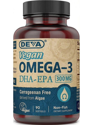 DEVA Nutrition, Vegan Omega-3 DHA-EPA, 300 Mg, 90 Softgels