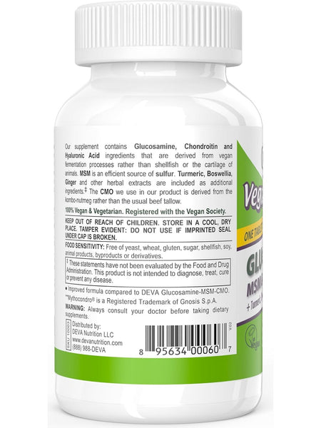DEVA Nutrition, Vegan Glucosamine MSM and Chondroitin, 90 Tablets