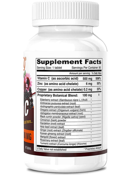 DEVA Nutrition, Vegan Vitamin C, 500 Mg, 90 Tablets