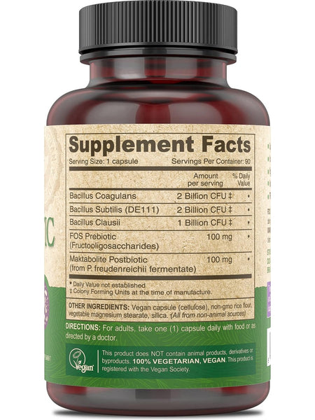 DEVA Nutrition, Vegan Probiotic with Prebiotics and Postbiotics, 5 Billion CFU, 90 Vegan Caps