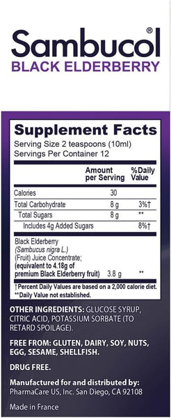 Sambucol, Black Elderberry Syrup, 4 fl oz