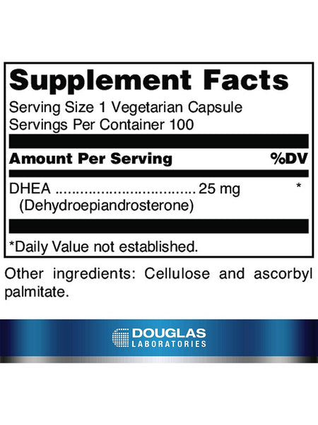 Douglas Labs, DHEA (Micronized) 25 mg, 100 Vegetarian Capsules