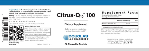 Douglas Labs, Citrus Q10 100mg, 60 tabs
