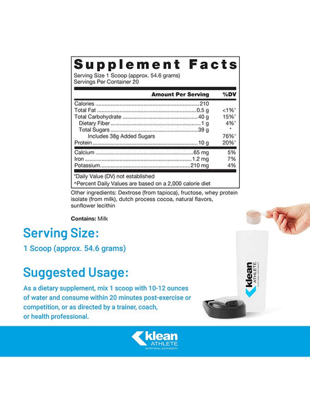 Douglas Labs, Klean Recovery, Milk Chocolate, 38.5 oz