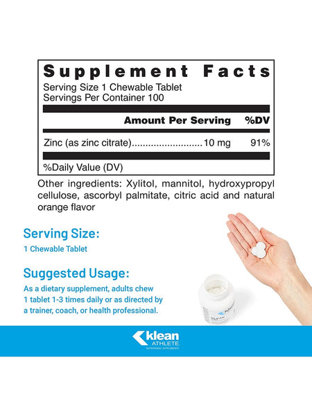 Douglas Labs, Klean ZINC, 100 Chewable Tablets