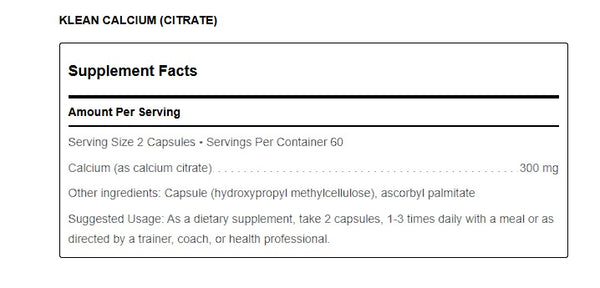 Douglas Labs, Klean Athlete, Klean Calcium (Citrate), 120 Capsules