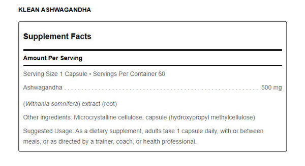 Douglas Labs, Klean Athlete, Klean Ashwagandha, 60 Capsules