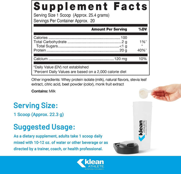 Douglas Labs, Klean Athlete, Klean Isolate, Natural Strawberry, 18 oz