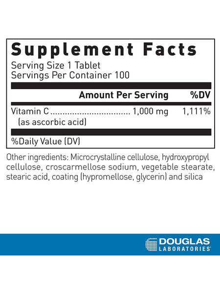 Douglas Labs, Vitamin C 1,000 mg, 100 Tablets