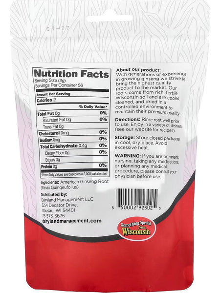 Dairyland Ginseng, American Ginseng Roots, 4 oz
