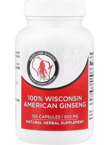 Dairyland Ginseng, Wisconsin American Ginseng, 500 mg, 150 Capsules