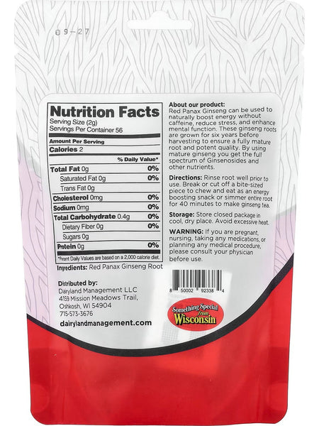 Dairyland Ginseng, Red Panax Ginseng Roots, 4 oz