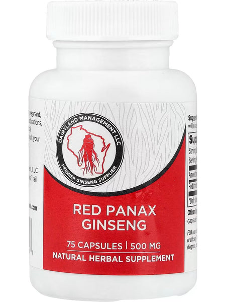 Dairyland Ginseng, Red Panax Ginseng, 500 mg, 75 Capsules