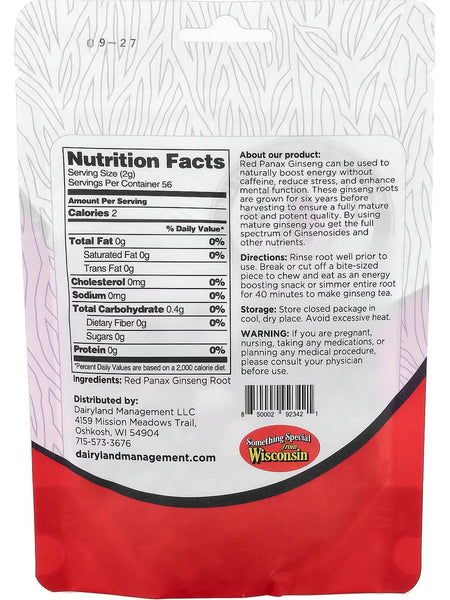 Dairyland Ginseng, Red Panax Ginseng Slices, 4 oz