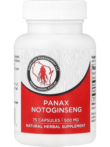 Dairyland Ginseng, Panax Notoginseng, 500 mg, 75 Capsules