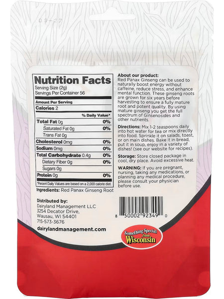 Dairyland Ginseng, Red Panax Ginseng Powder, 4 oz