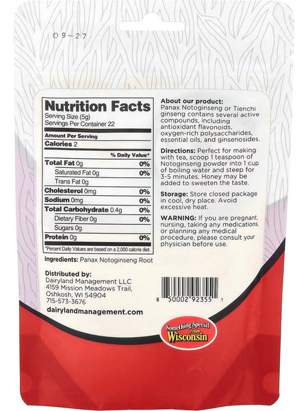 Dairyland Ginseng, Notoginseng Powder, 4 oz