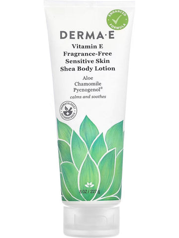 DERMA E, Vitamin E Fragrance-Free Sensitive Skin Shea Body Lotion, 8 oz