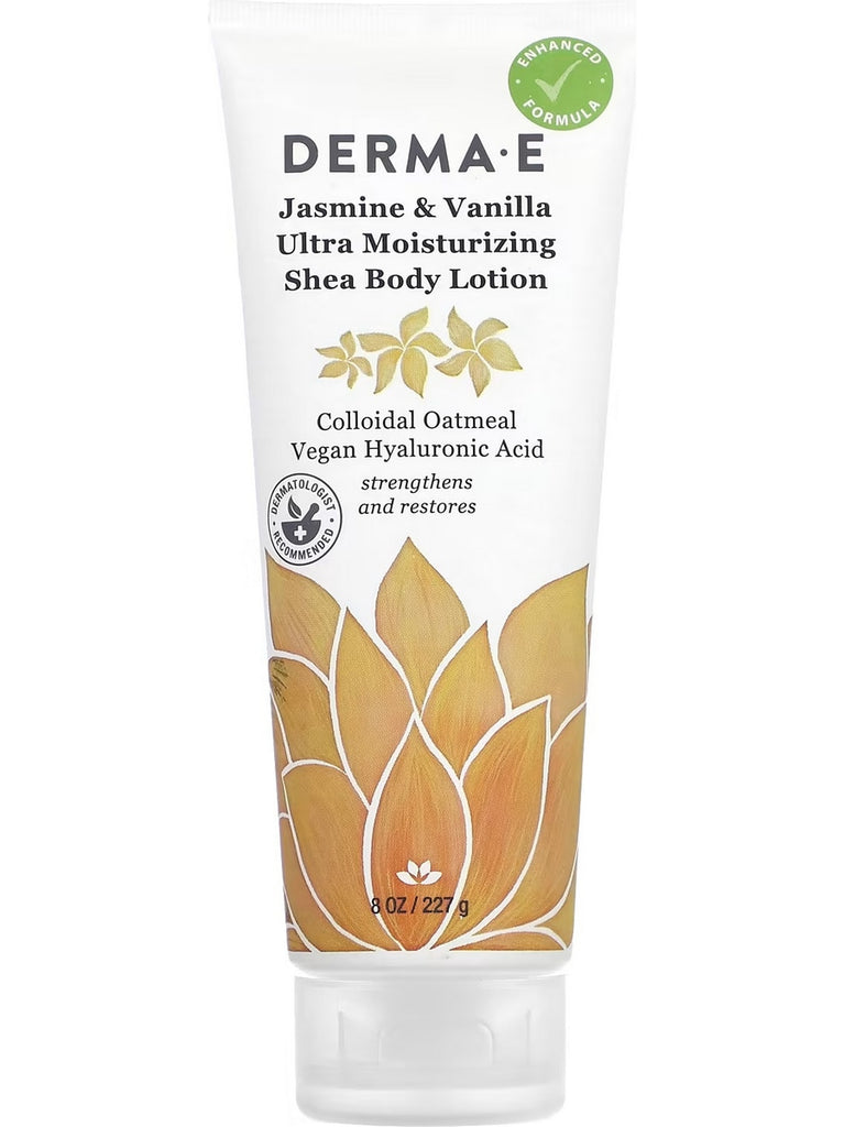 DERMA E, Ultra Moisturizing Shea Body Lotion, Jasmine and Vanilla, 8 oz