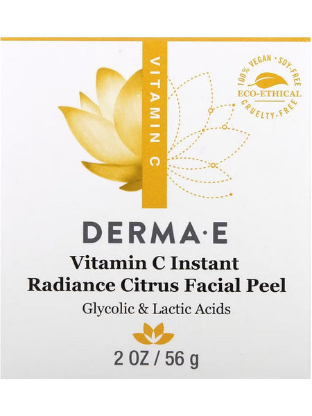 DERMA E, Vitamin C Instant Radiance Citrus Facial Peel, 2 oz