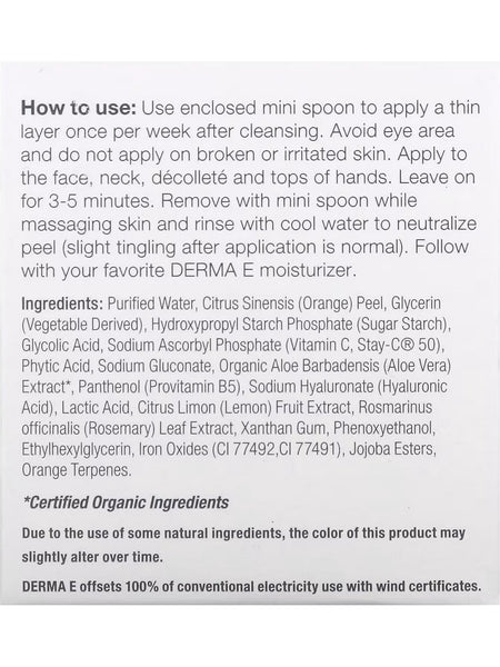 DERMA E, Vitamin C Instant Radiance Citrus Facial Peel, 2 oz