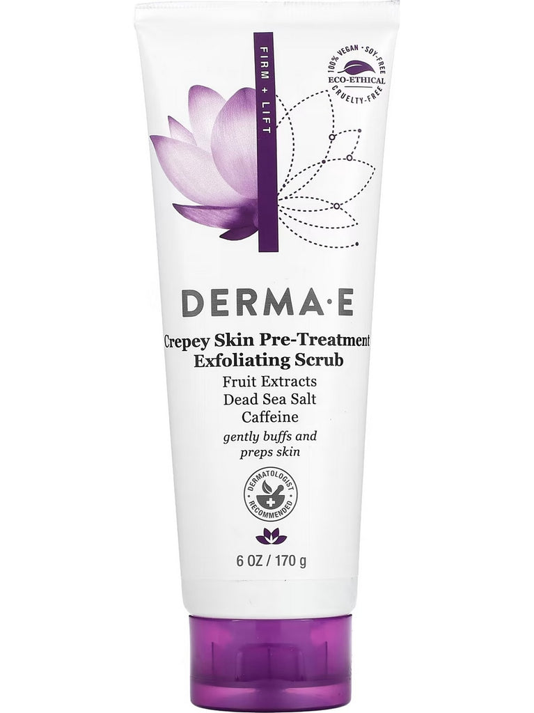 DERMA E, Crepey Skin Pre-Treatment Exfoliating Scrub, 6 oz