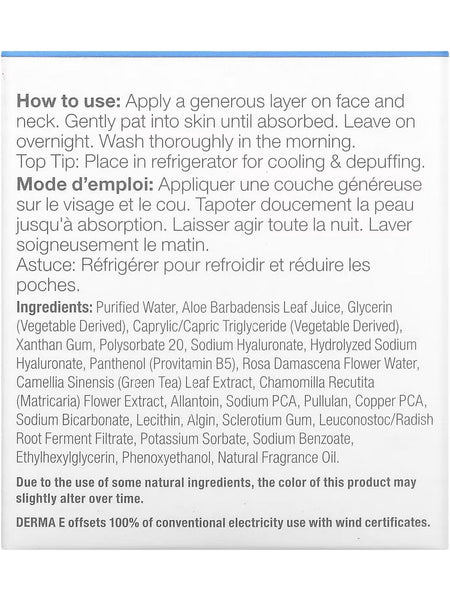 DERMA E, Ultra Hydrating Alkaline Overnight Facial, 2 oz