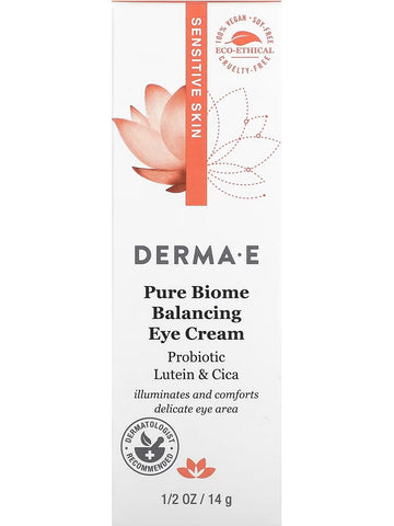 DERMA E, Pure Biome Balancing Eye Cream, 1/2 oz