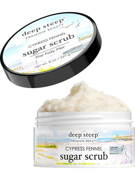 Deep Steep, Sugar Scrub, The Folly Pier, Cypress Fennel, 8 oz